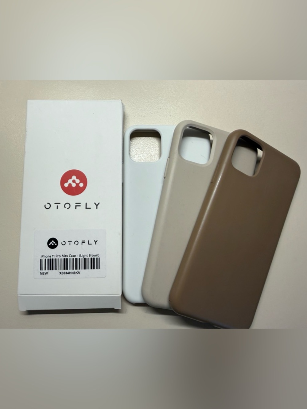 Otofly IPhone 11 ProMax Silicone iPhone Case Set - White, Light Brown, Brown